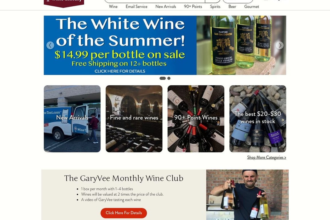 WineLibrary.com homepage
