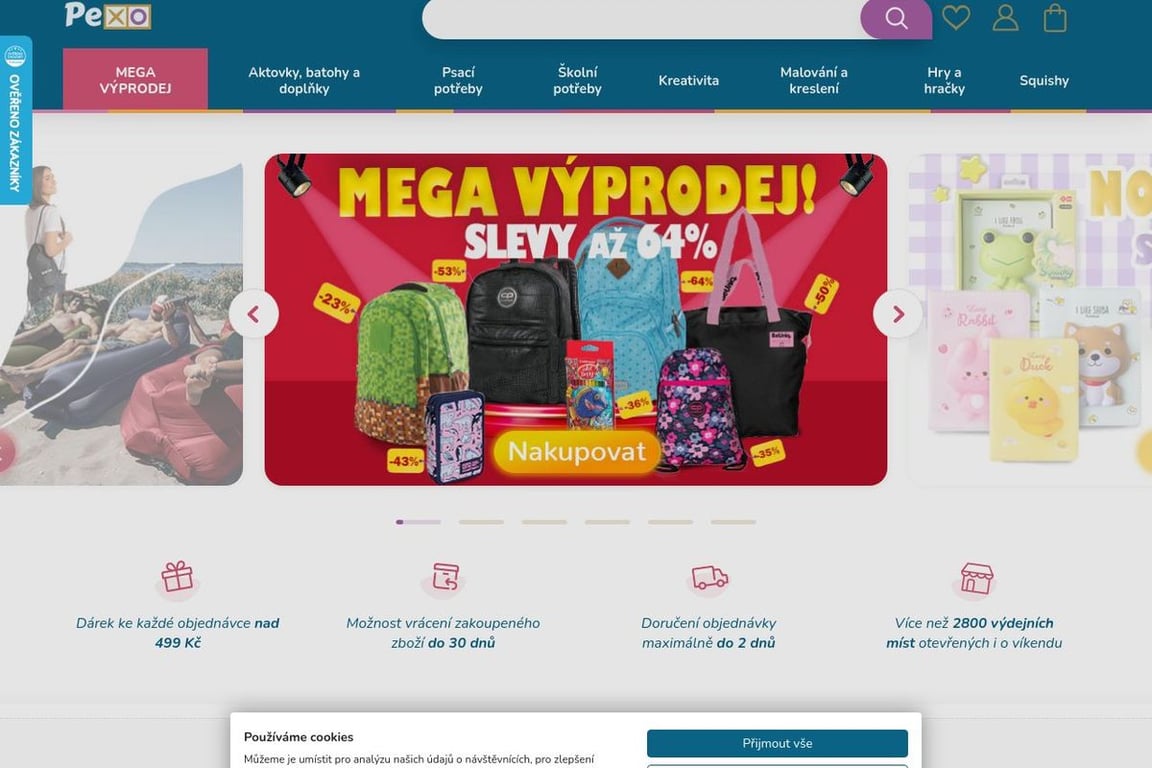 Pexo homepage