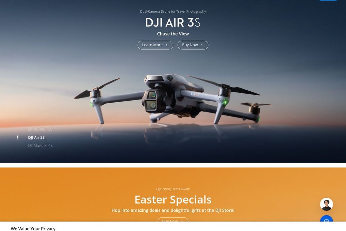 DJI homepage