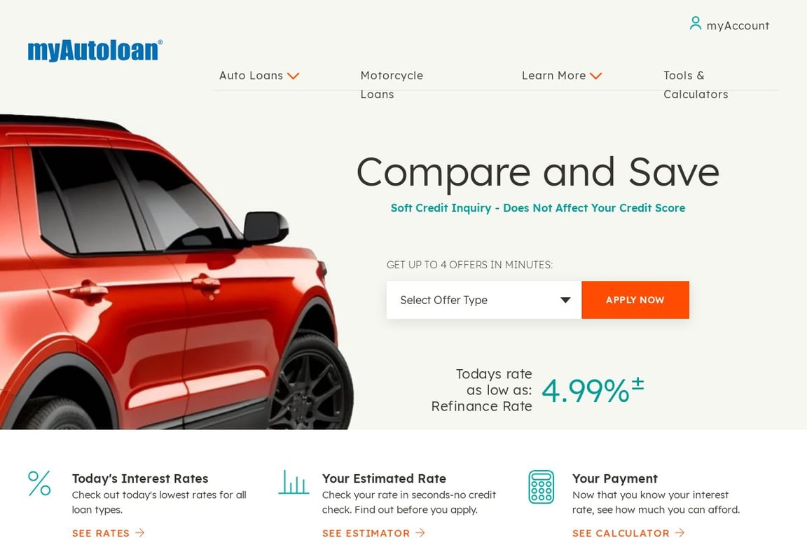 myAutoloan.com homepage