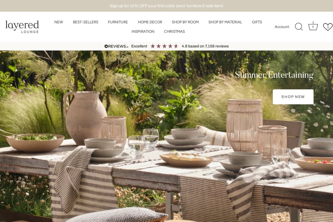 Layered Lounge homepage