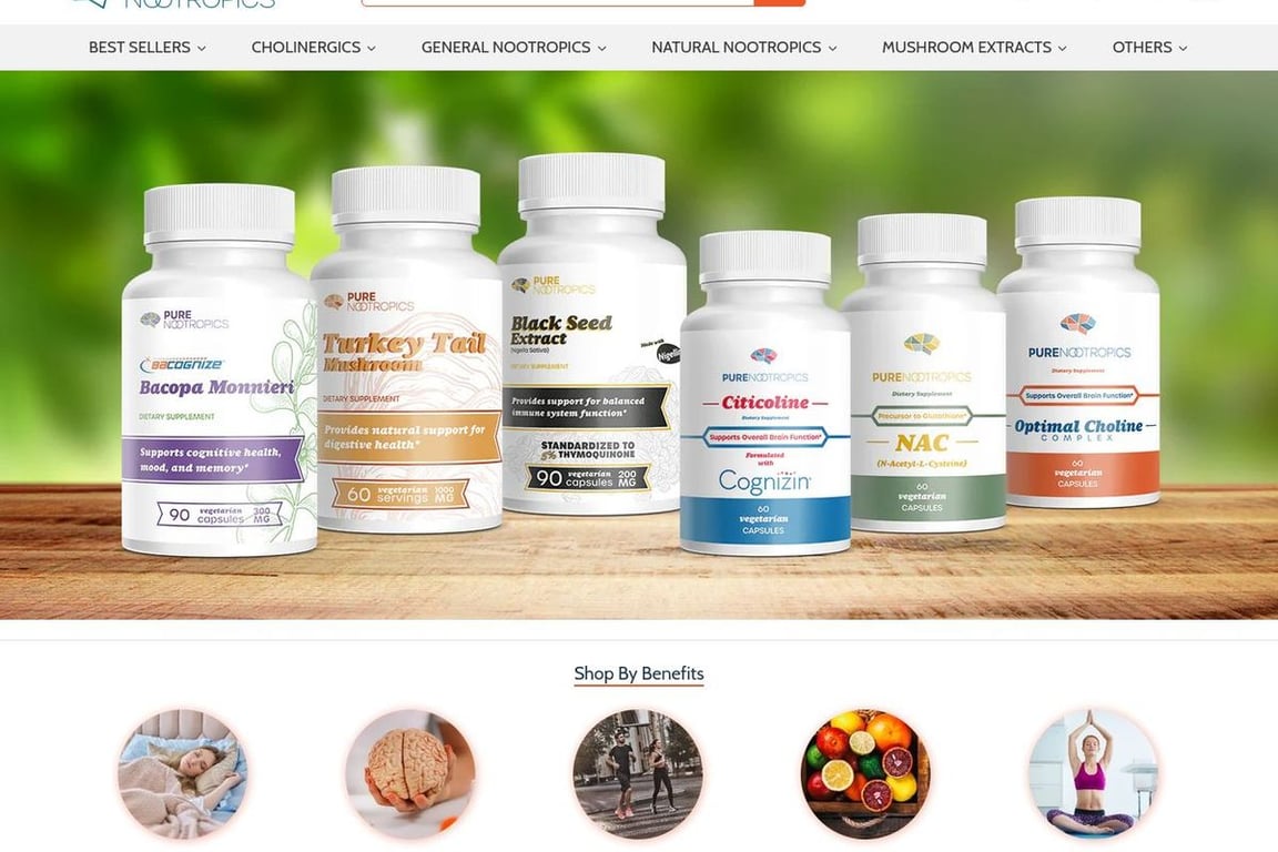 Pure Nootropics homepage