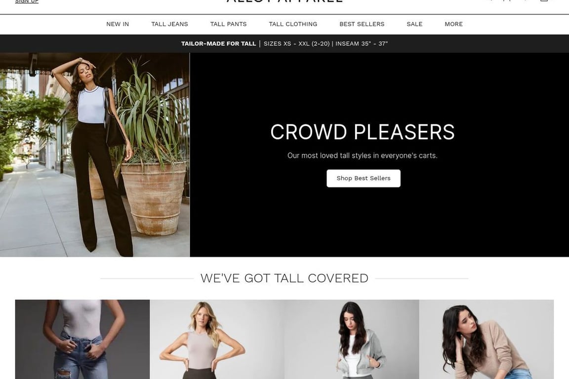 Alloy Apparel homepage