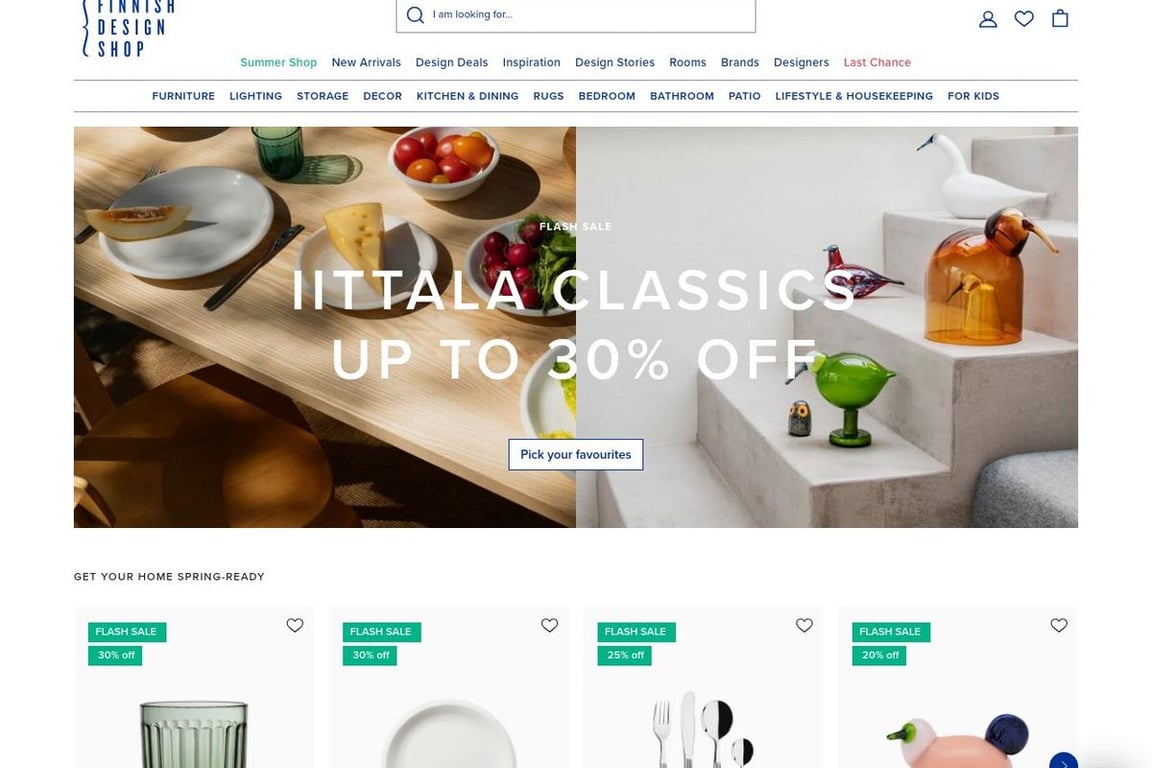 Finnish Design Shop US homepage