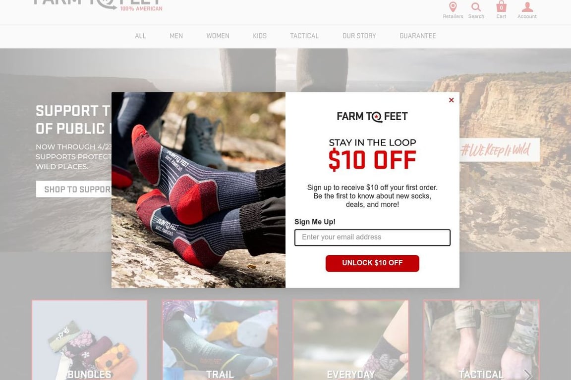 Farm to Feet homepage
