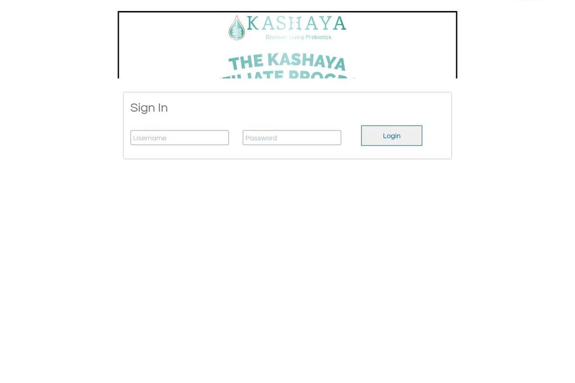 Kashaya Probiotics affiliate program signup page