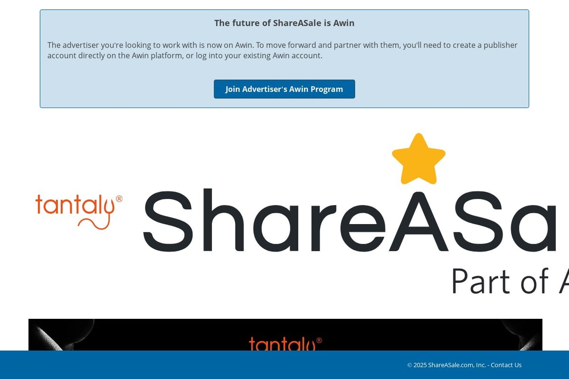 Tantaly (UK) affiliate program signup page
