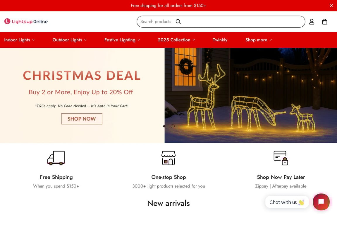 LightsupOnline AU homepage