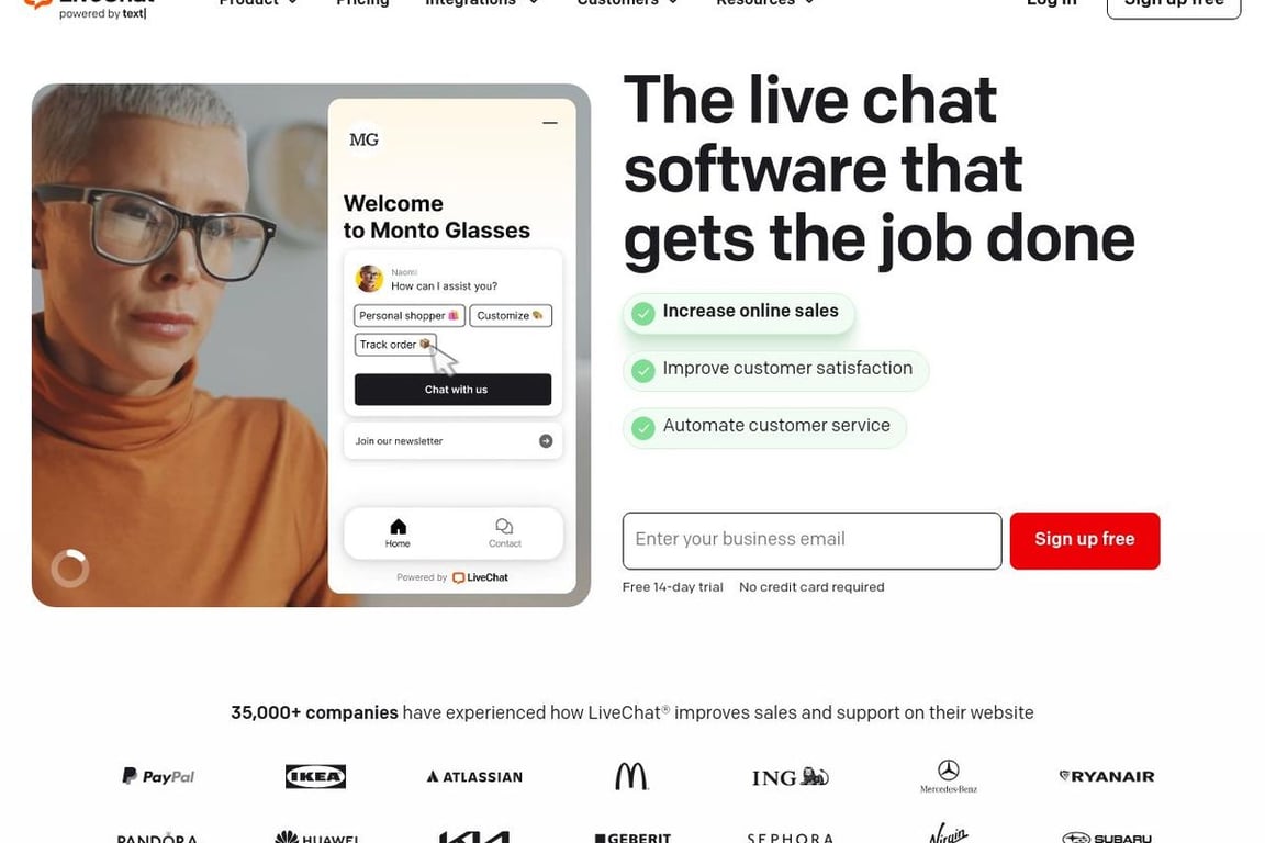 LiveChat homepage