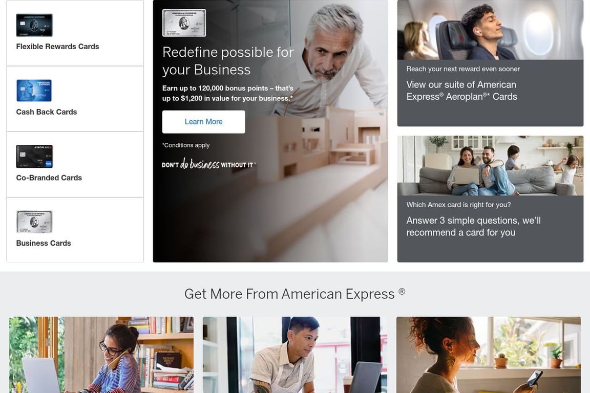 American Express Canada homepage