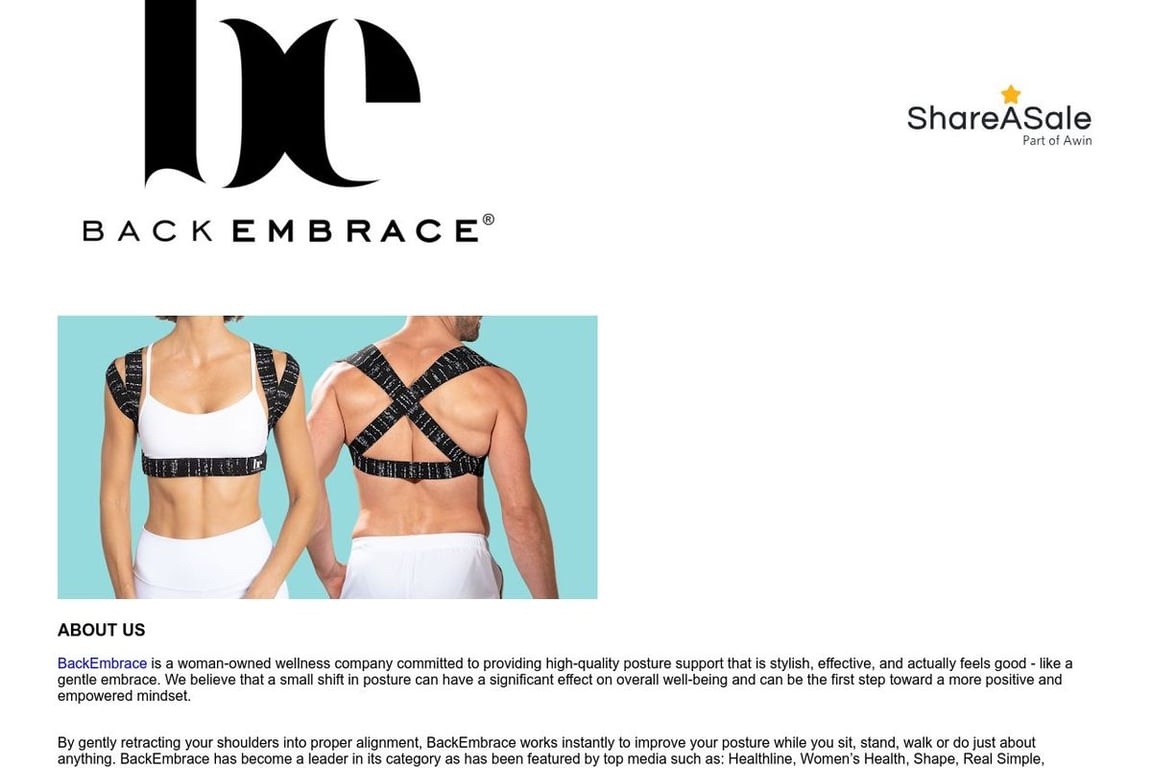 BackEmbrace affiliate program signup page