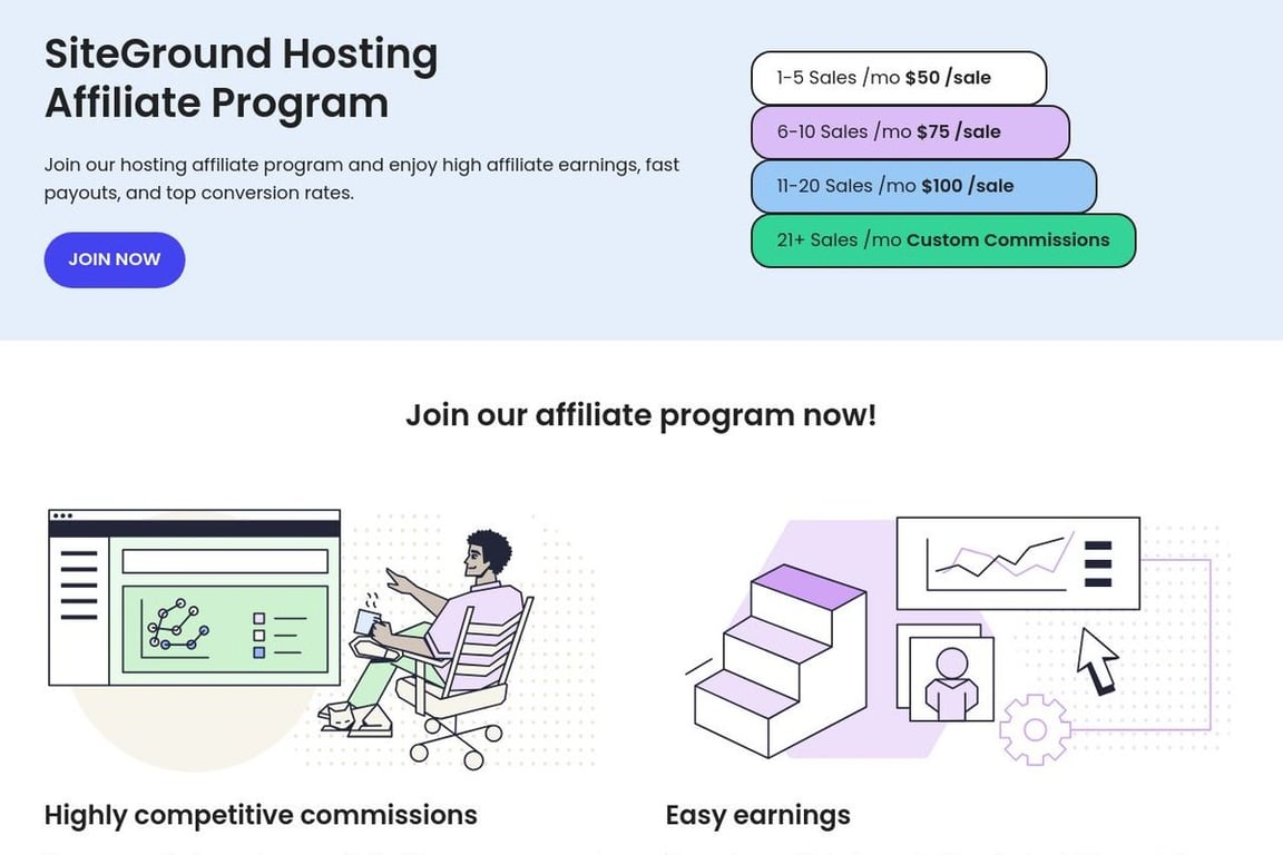 SiteGround affiliate program signup page