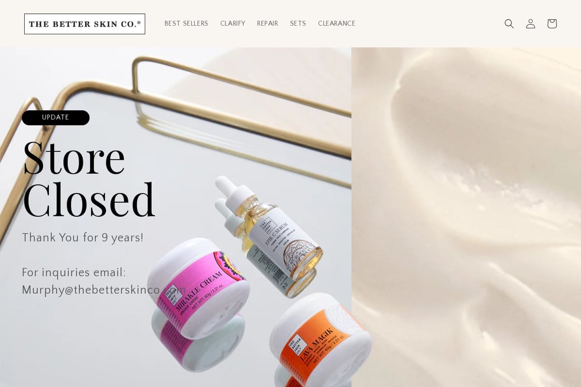 The Better Skin Co. homepage