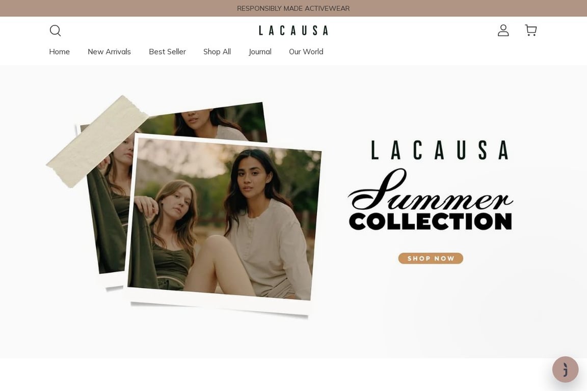 LACAUSA Clothing homepage