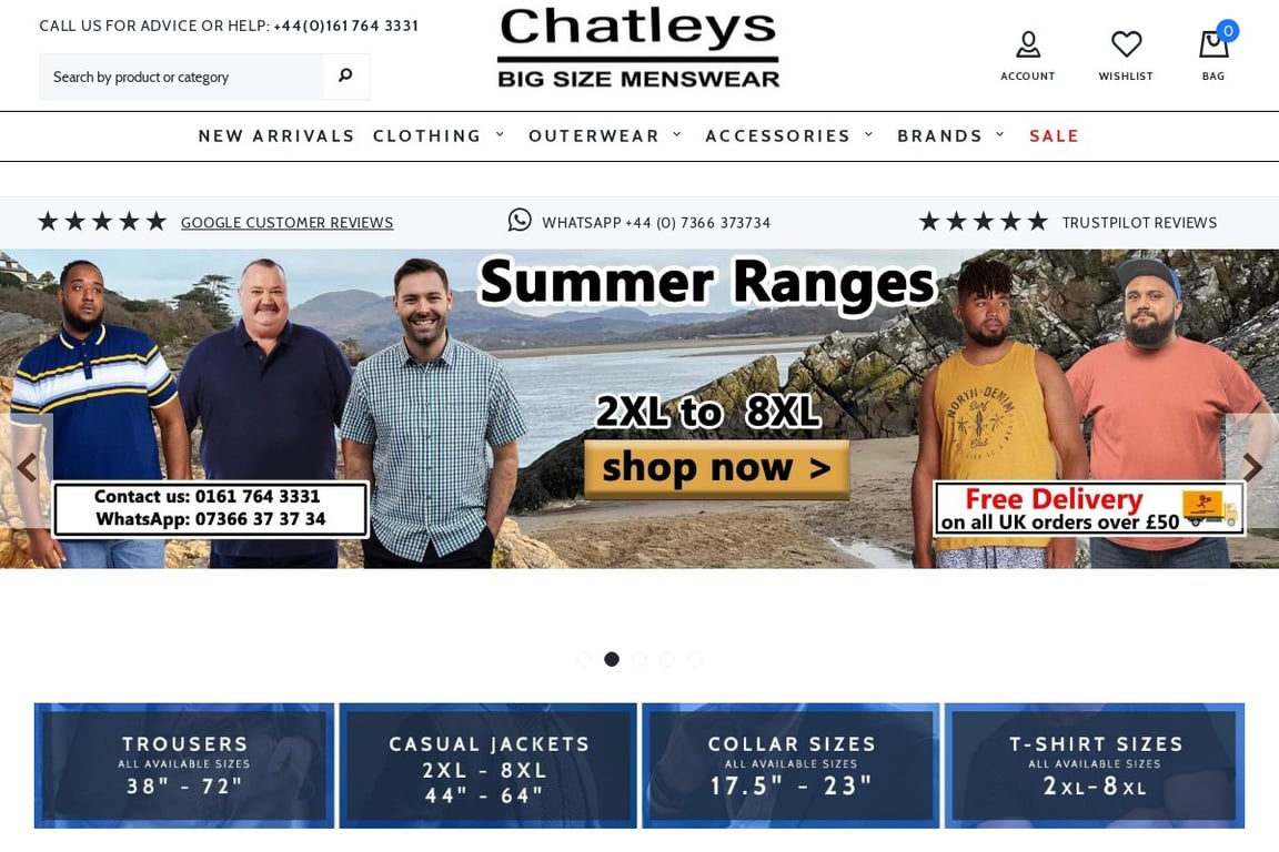Chatleys Menswear homepage