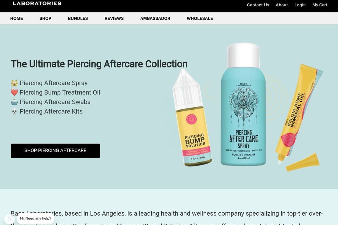 Base Laboratories homepage