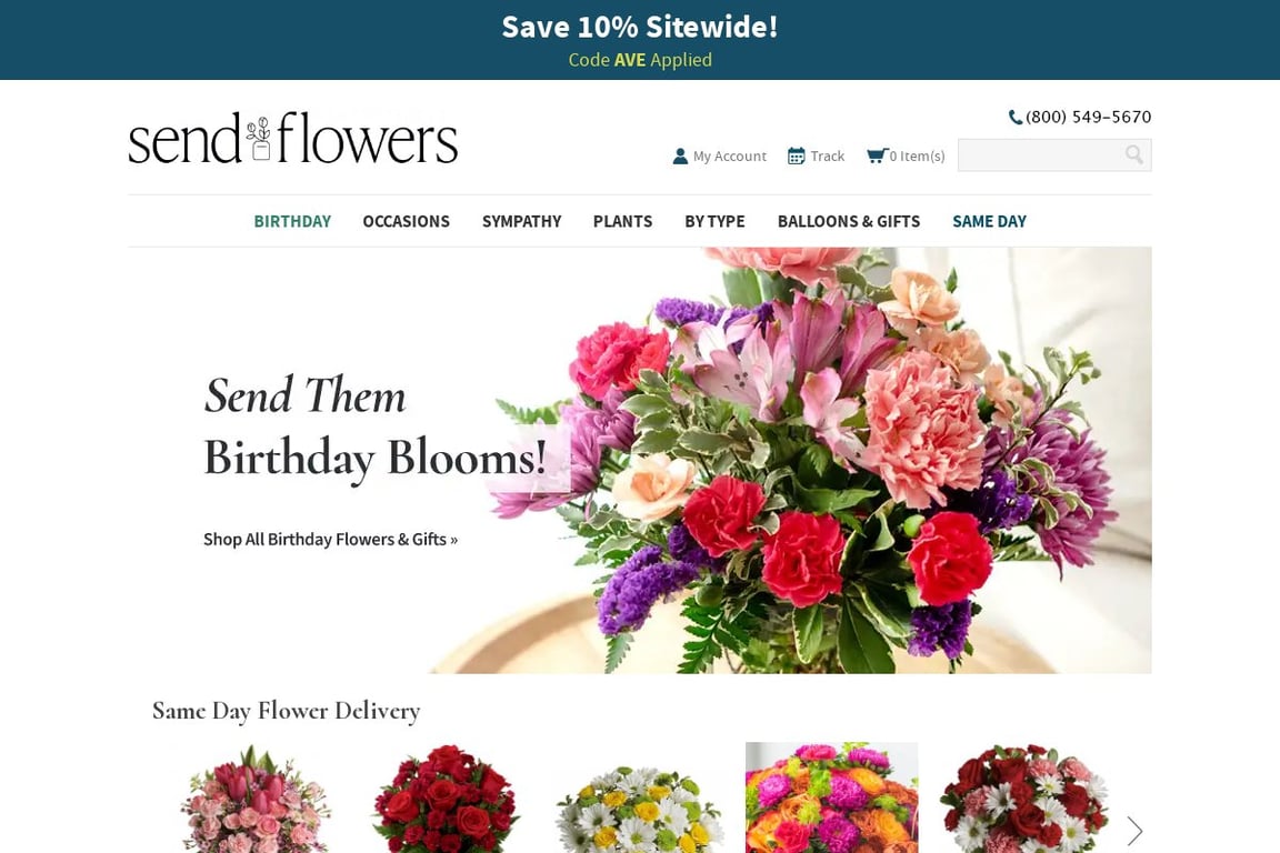 Send Flowers Preferred homepage