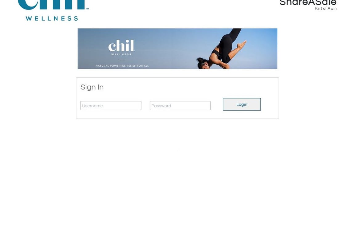 Chil Wellness affiliate program signup page