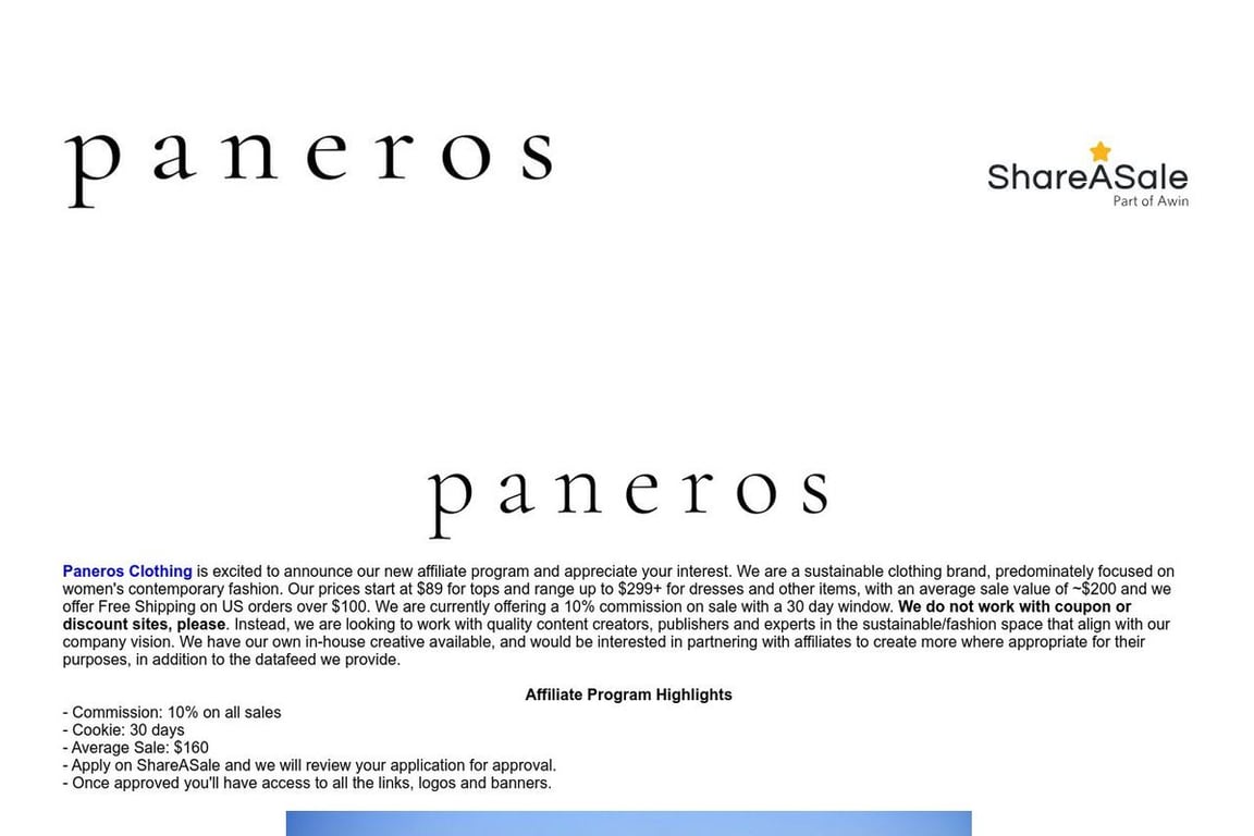 Paneros affiliate program signup page