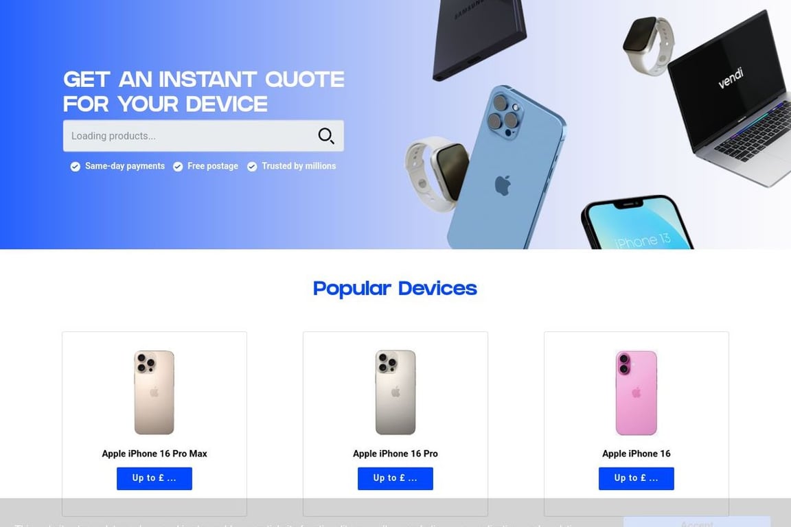 Vendi homepage