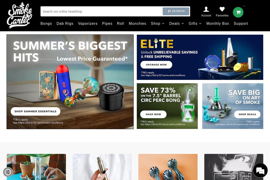 Smoke Cartel homepage