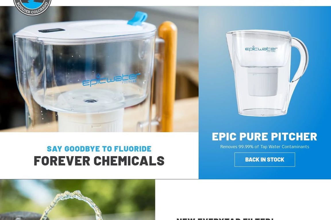 Epic Water Filters homepage