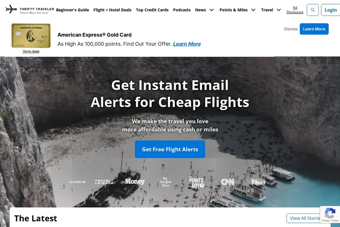 Thrifty Traveler homepage