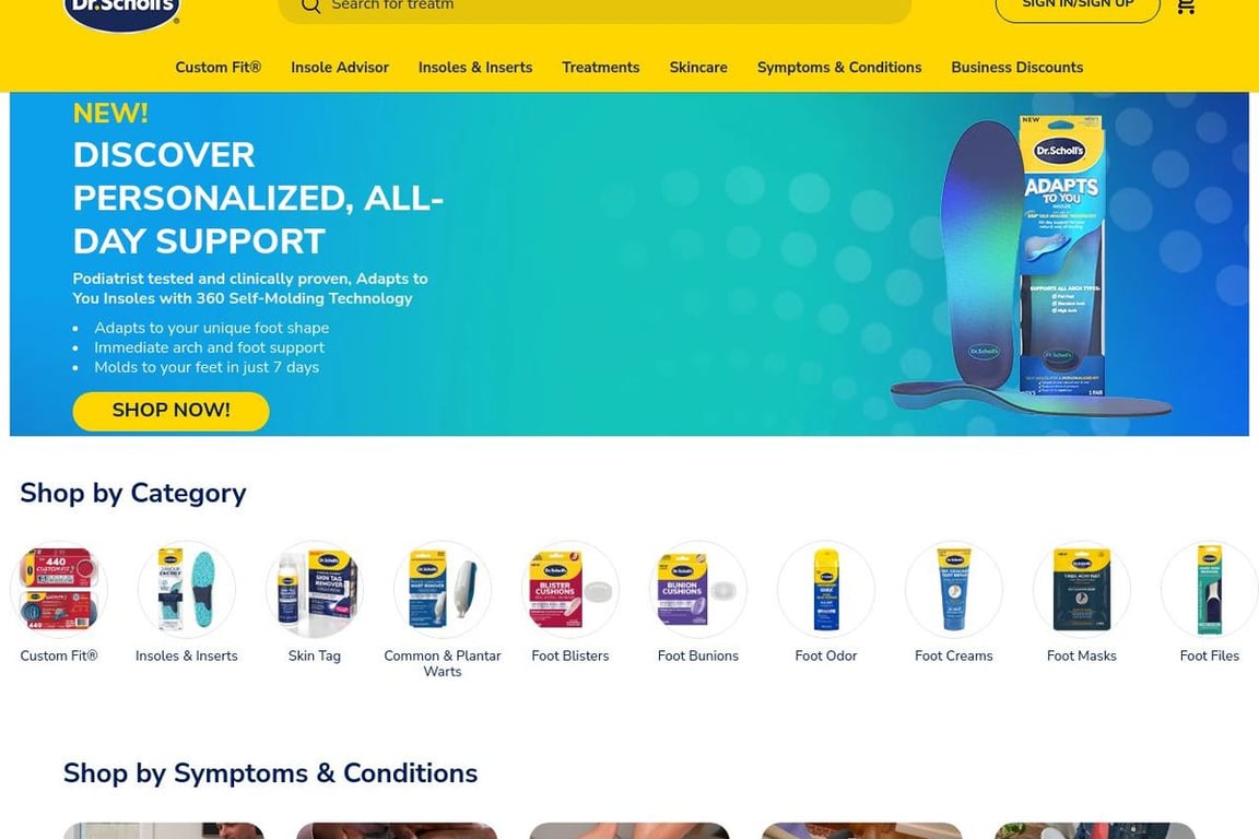 Dr. Scholl’s Shoes homepage
