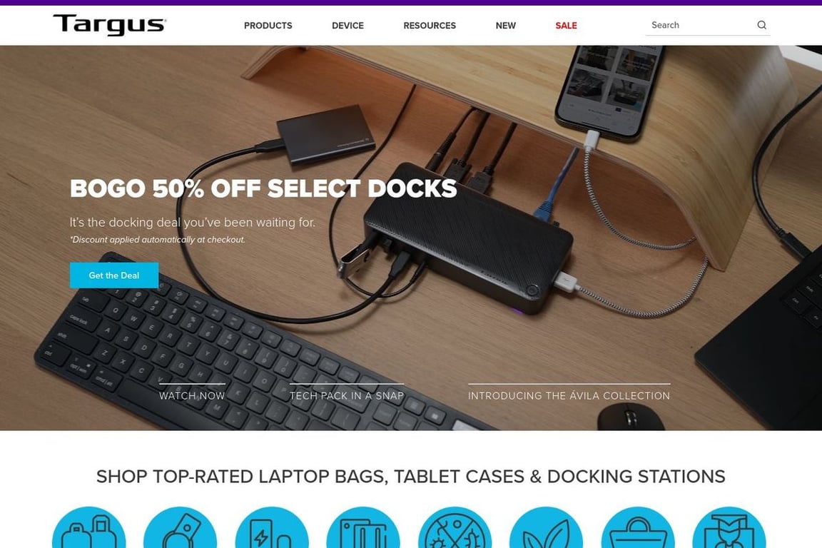 Targus homepage
