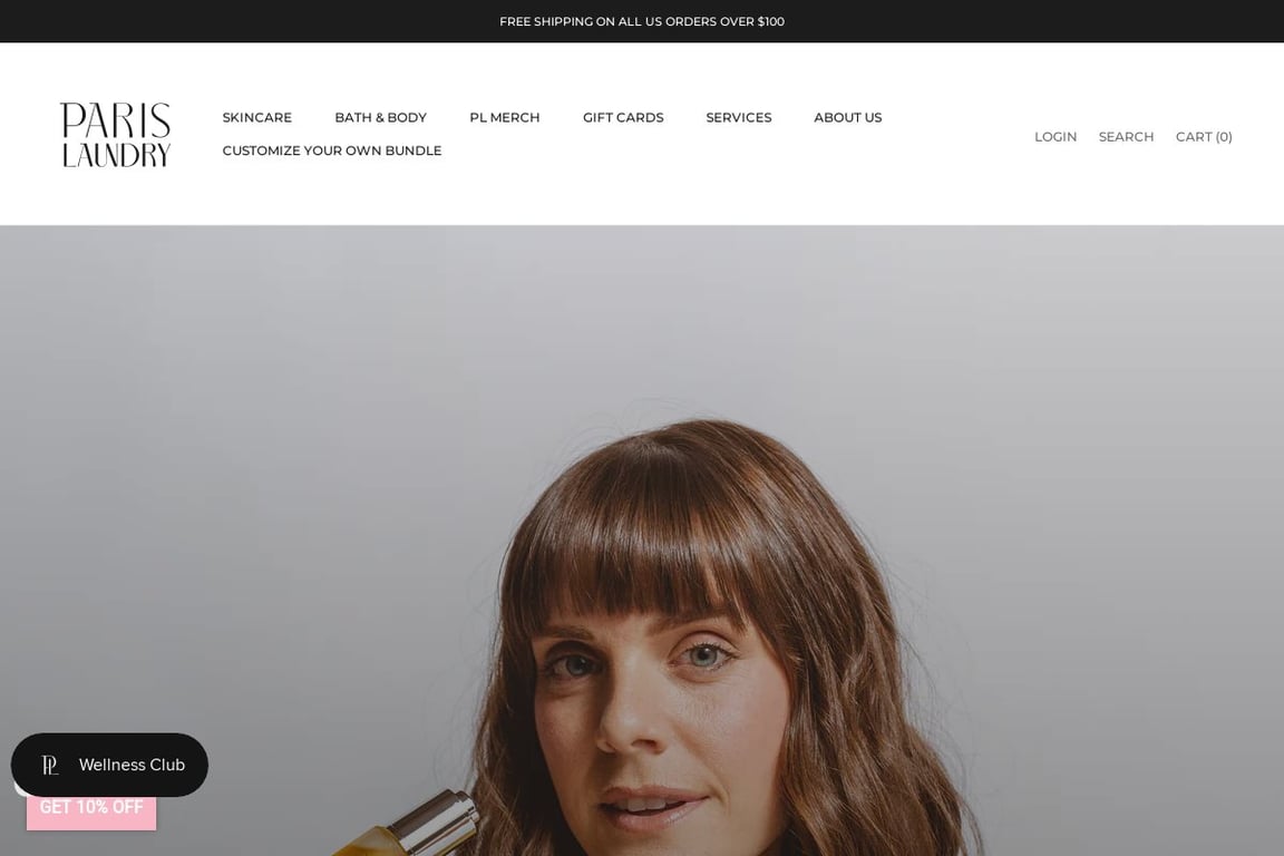 Paris Laundry homepage
