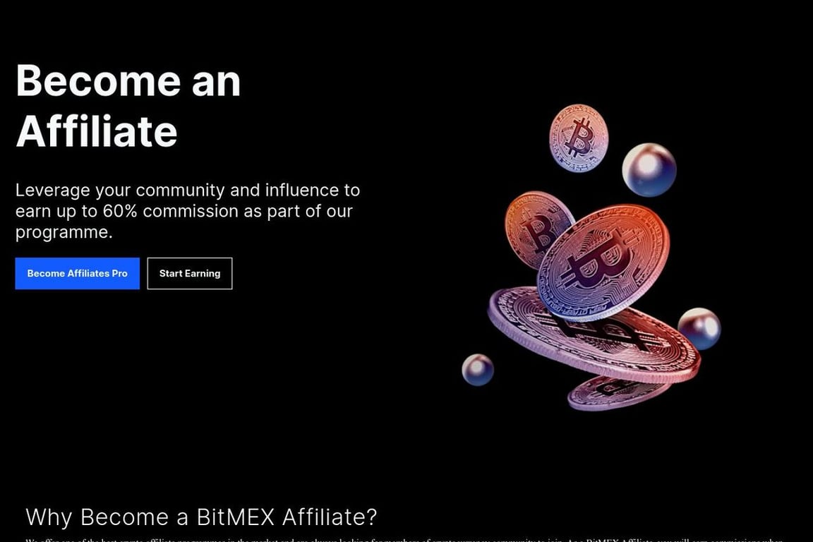 BitMEX affiliate program signup page