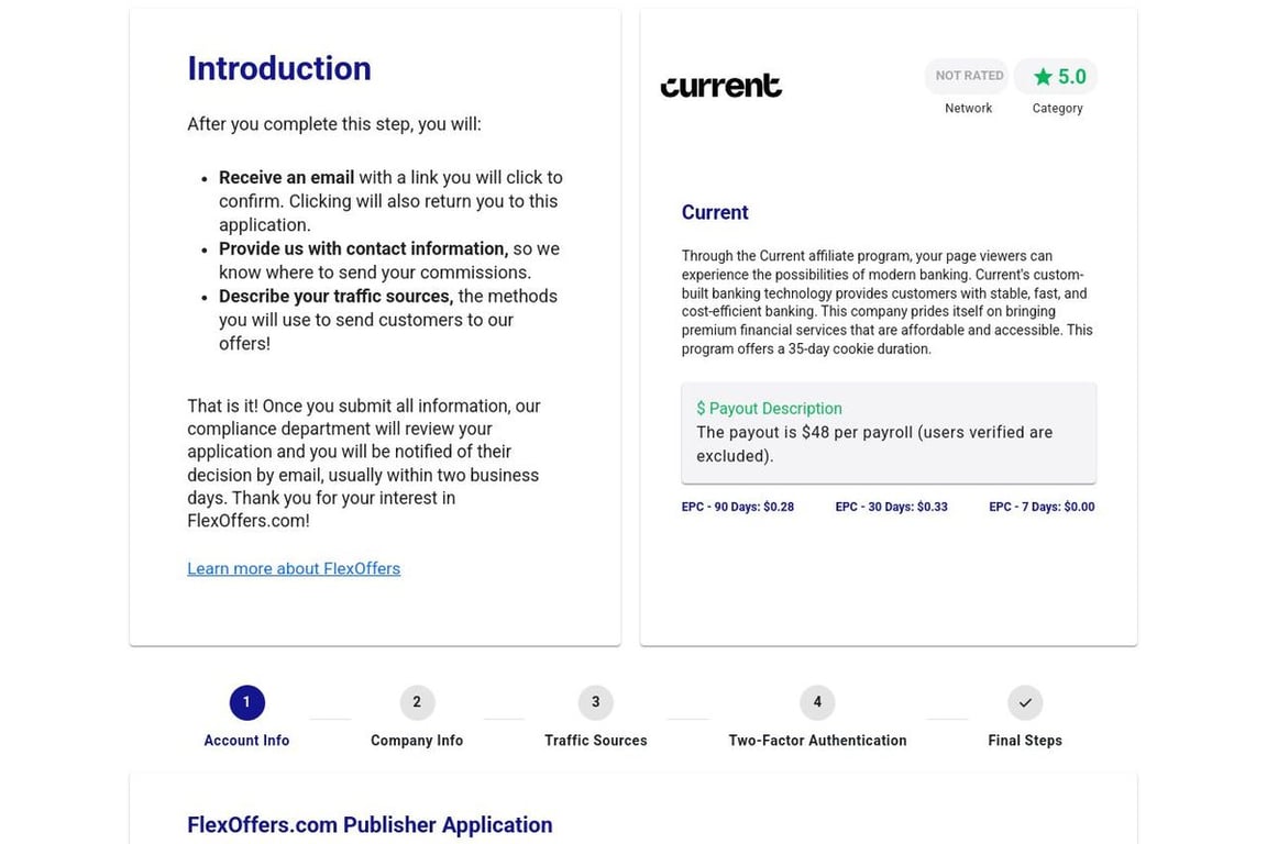 Currentbody affiliate program signup page