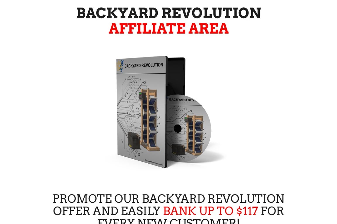 Backyard Revolution affiliate program signup page