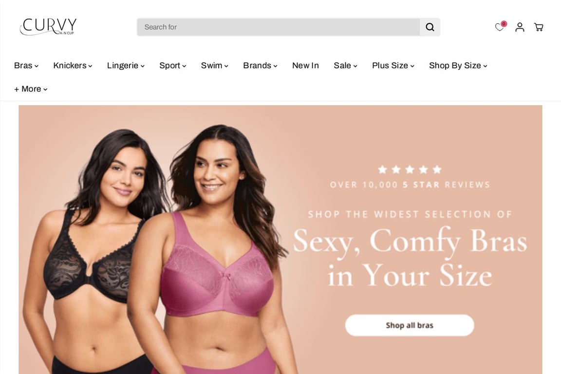 Curvy homepage