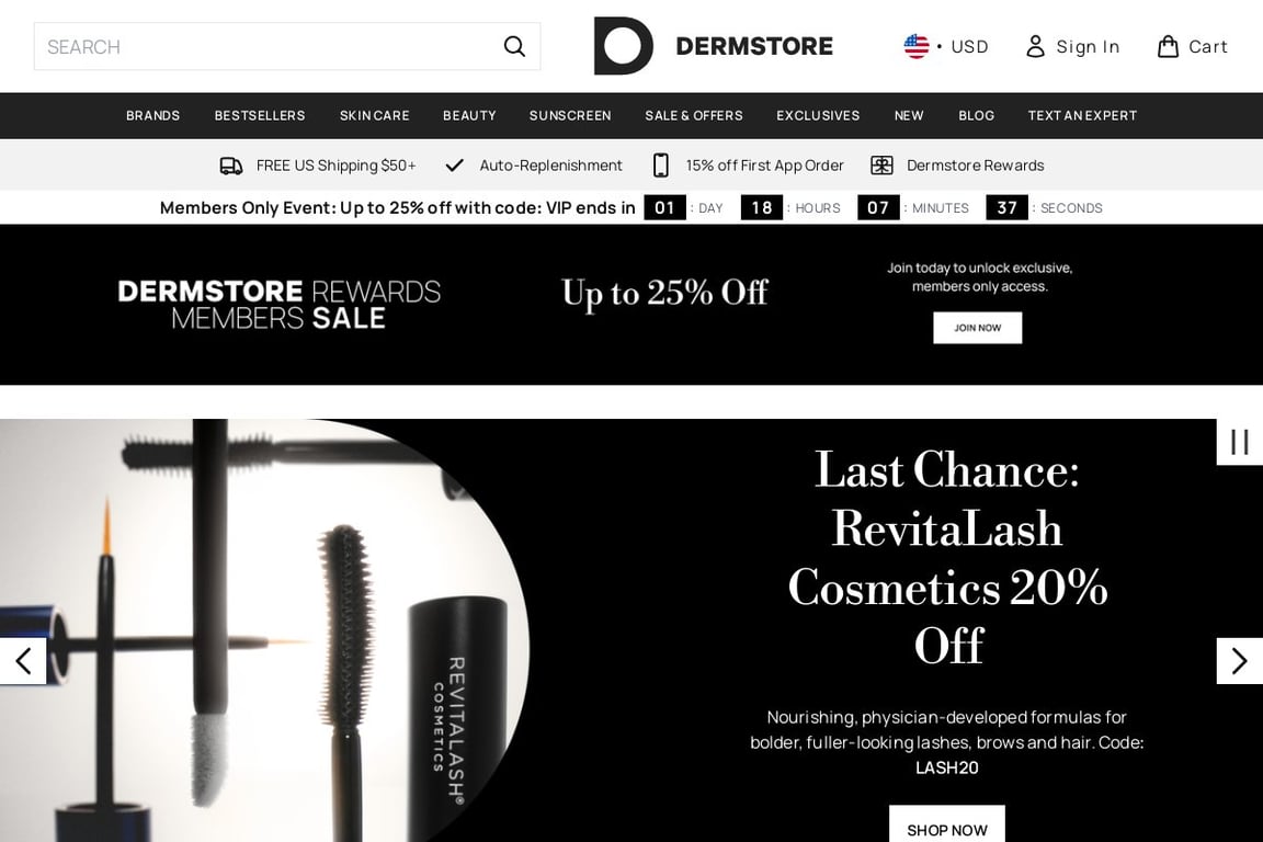 Dermstore homepage