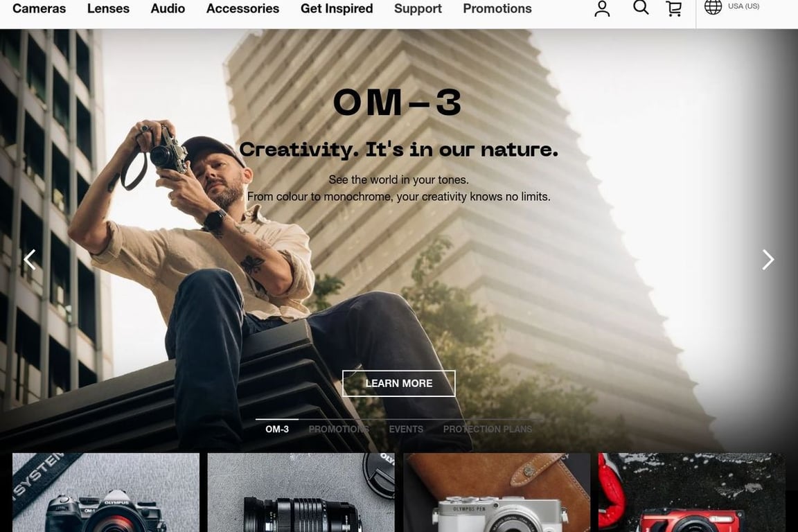 Olympus homepage