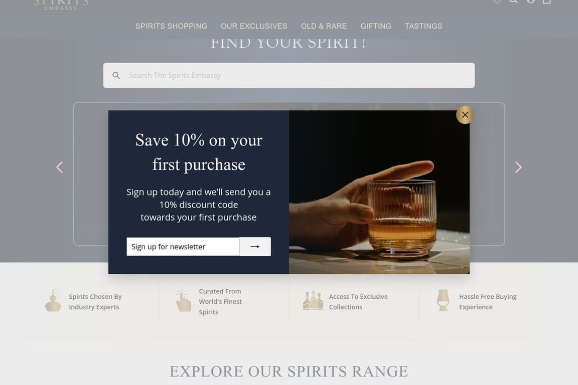 Spirits Embassy homepage