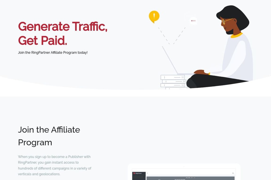 RingPartner affiliate program signup page