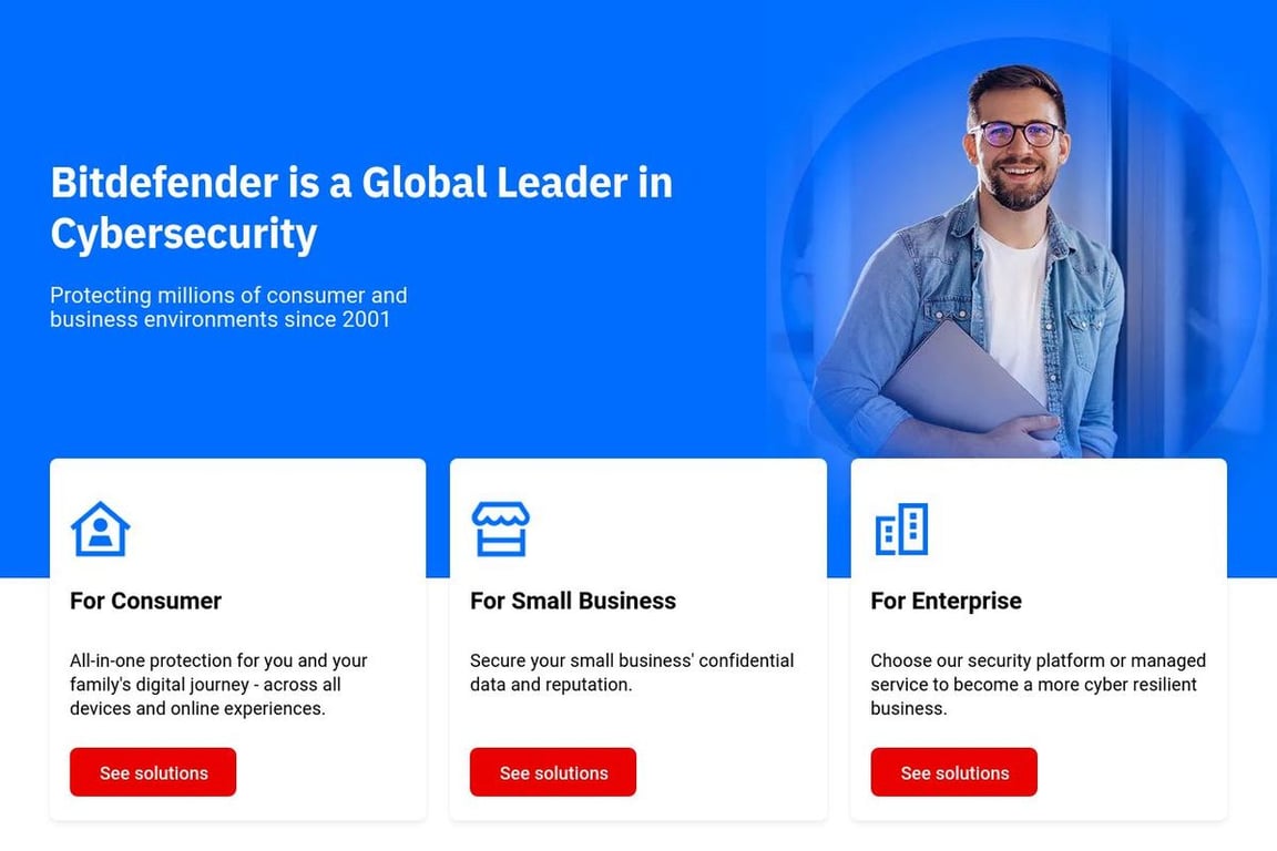 Bitdefender US homepage