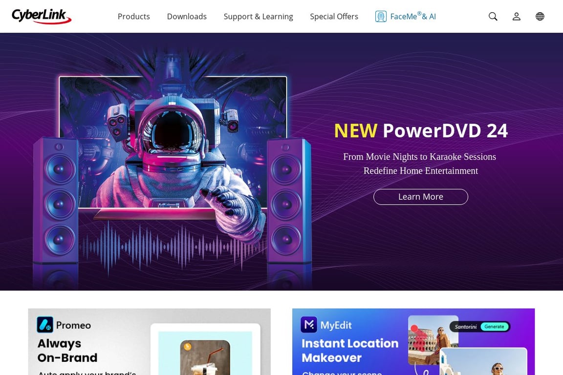 CyberLink homepage