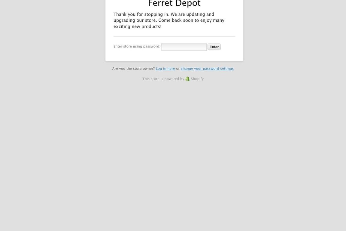 Ferret Depot homepage