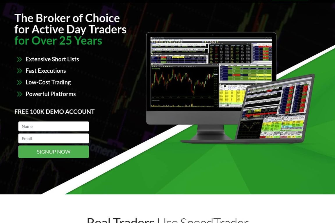 SpeedTrader homepage
