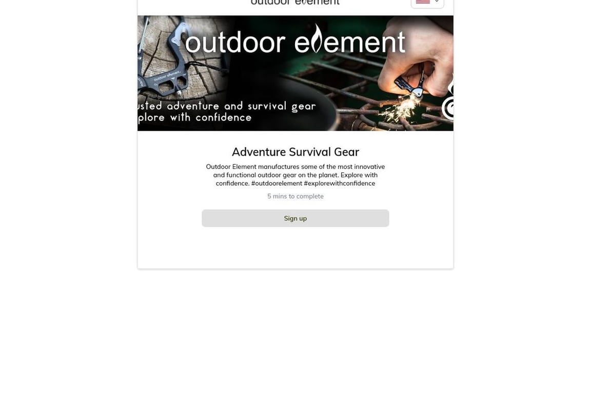 Outdoor Element, LLC affiliate program signup page