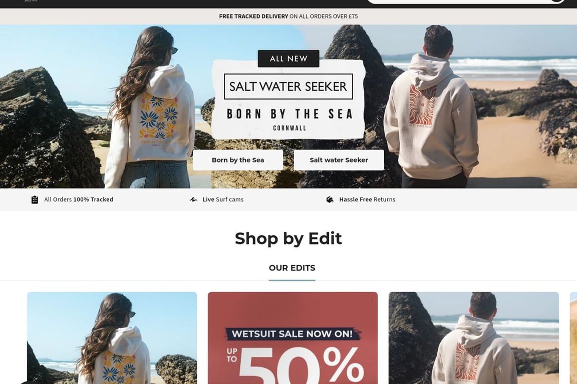 Ann’s Cottage Surf Shop UK homepage
