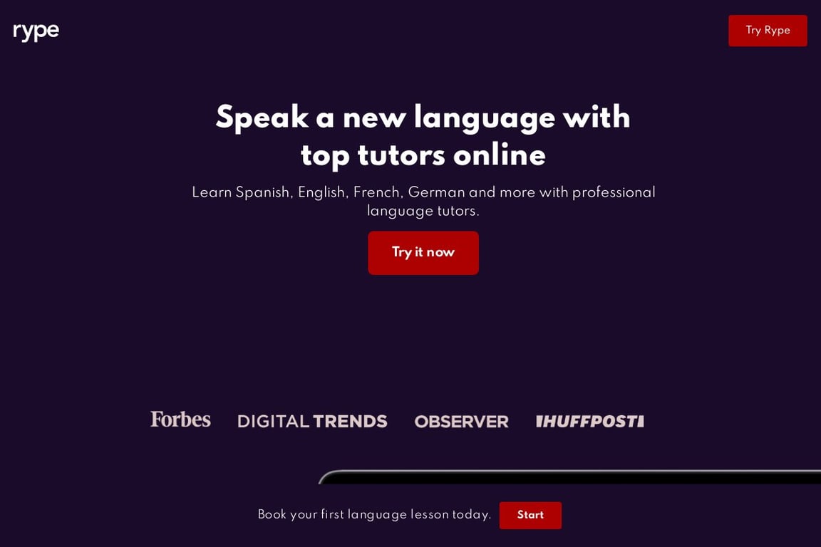 Rype homepage