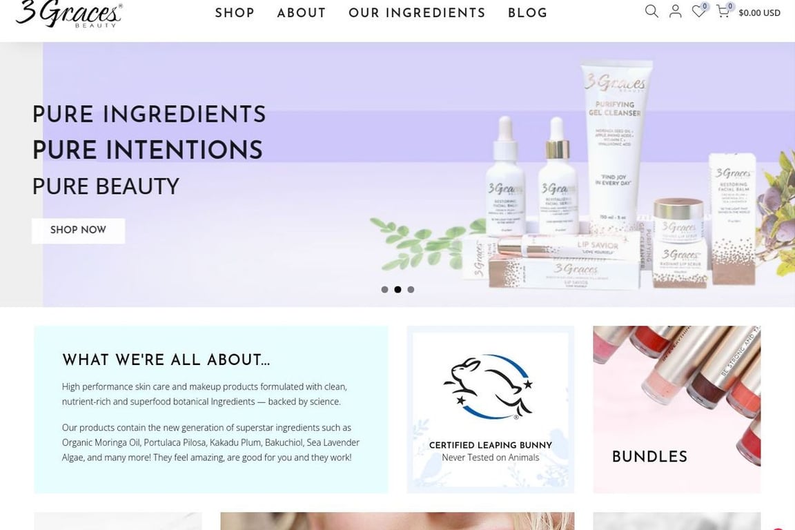 3 Graces Beauty homepage