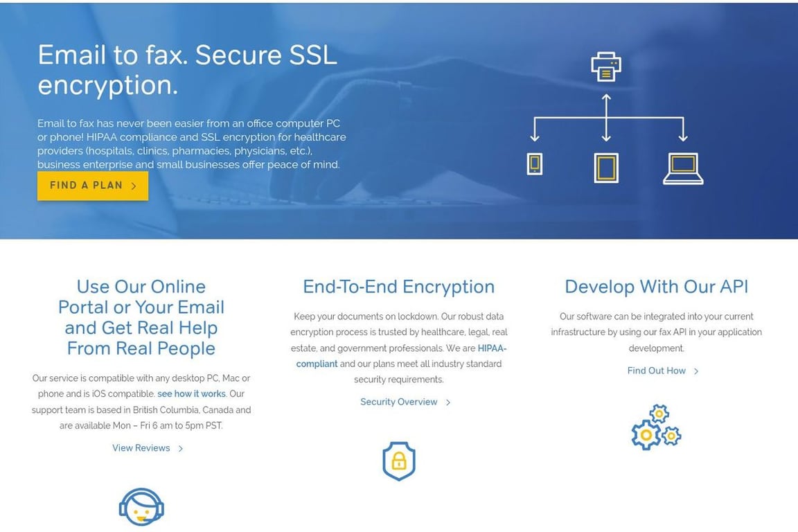 SRFax homepage