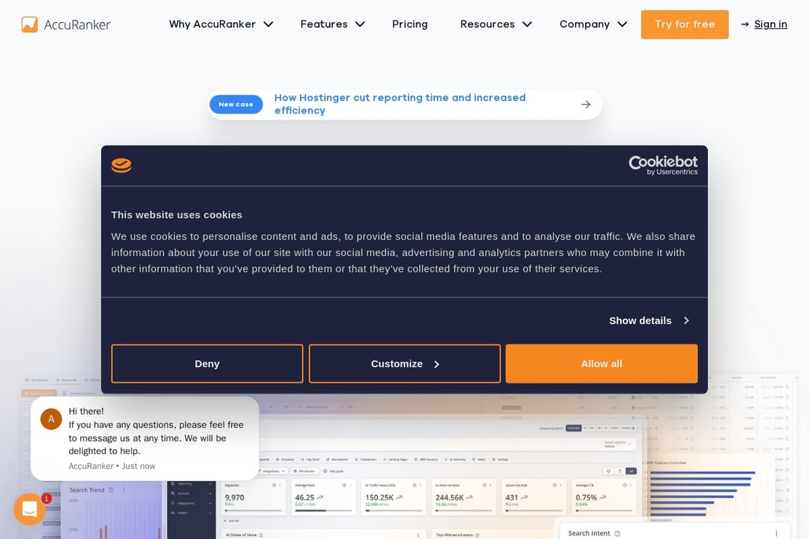 AccuRanker homepage