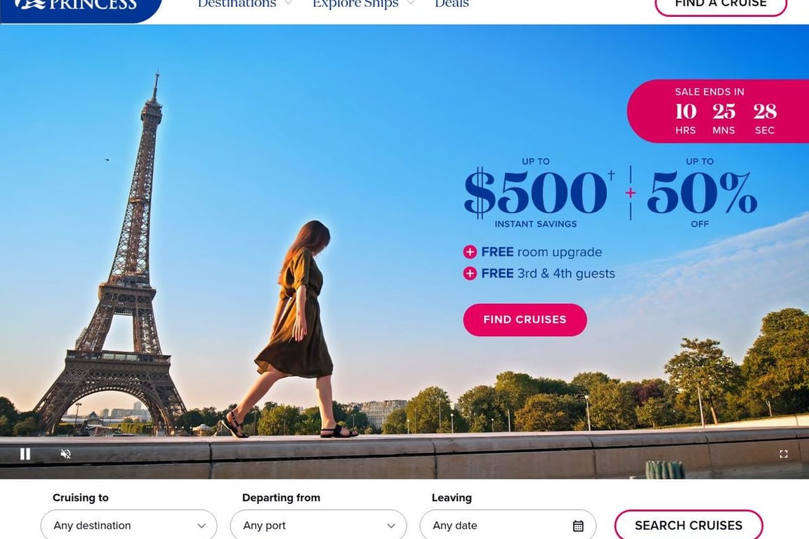 Princess Cruises homepage