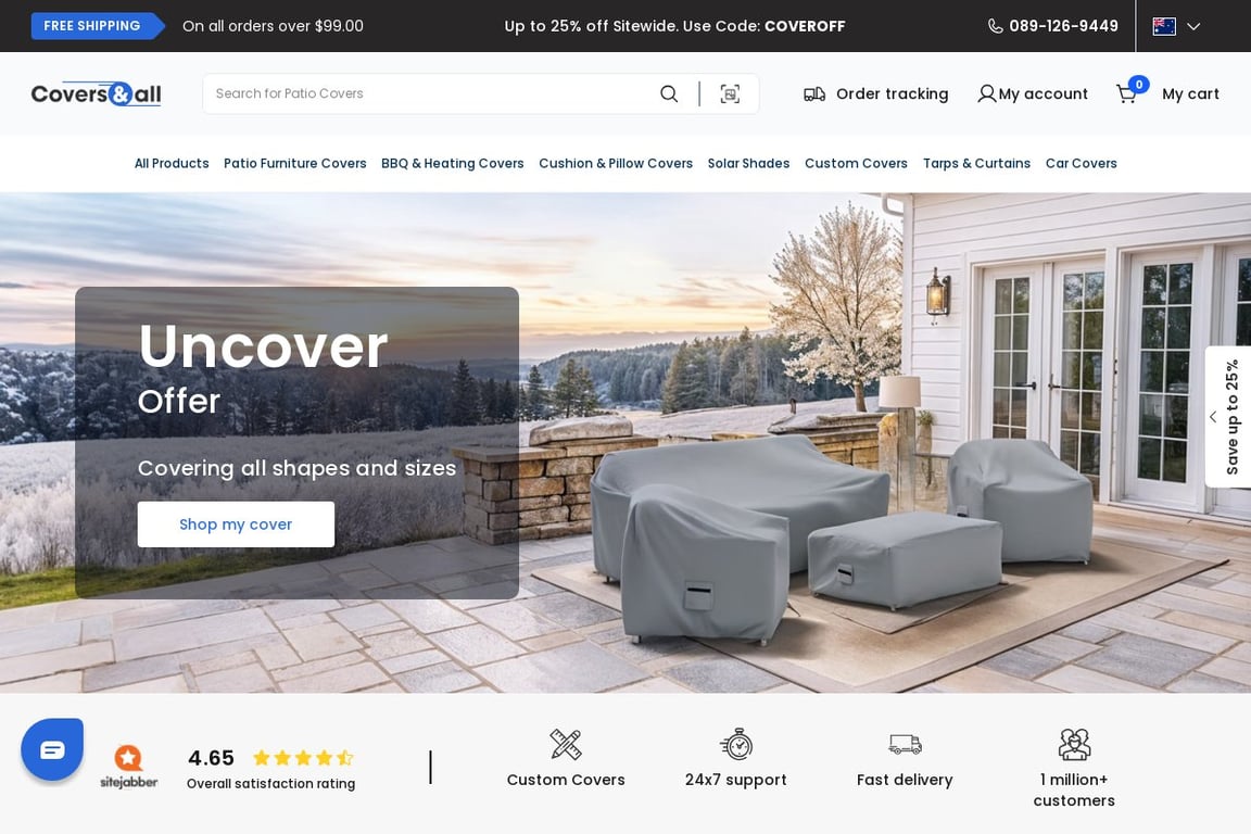 Covers and All Australia homepage